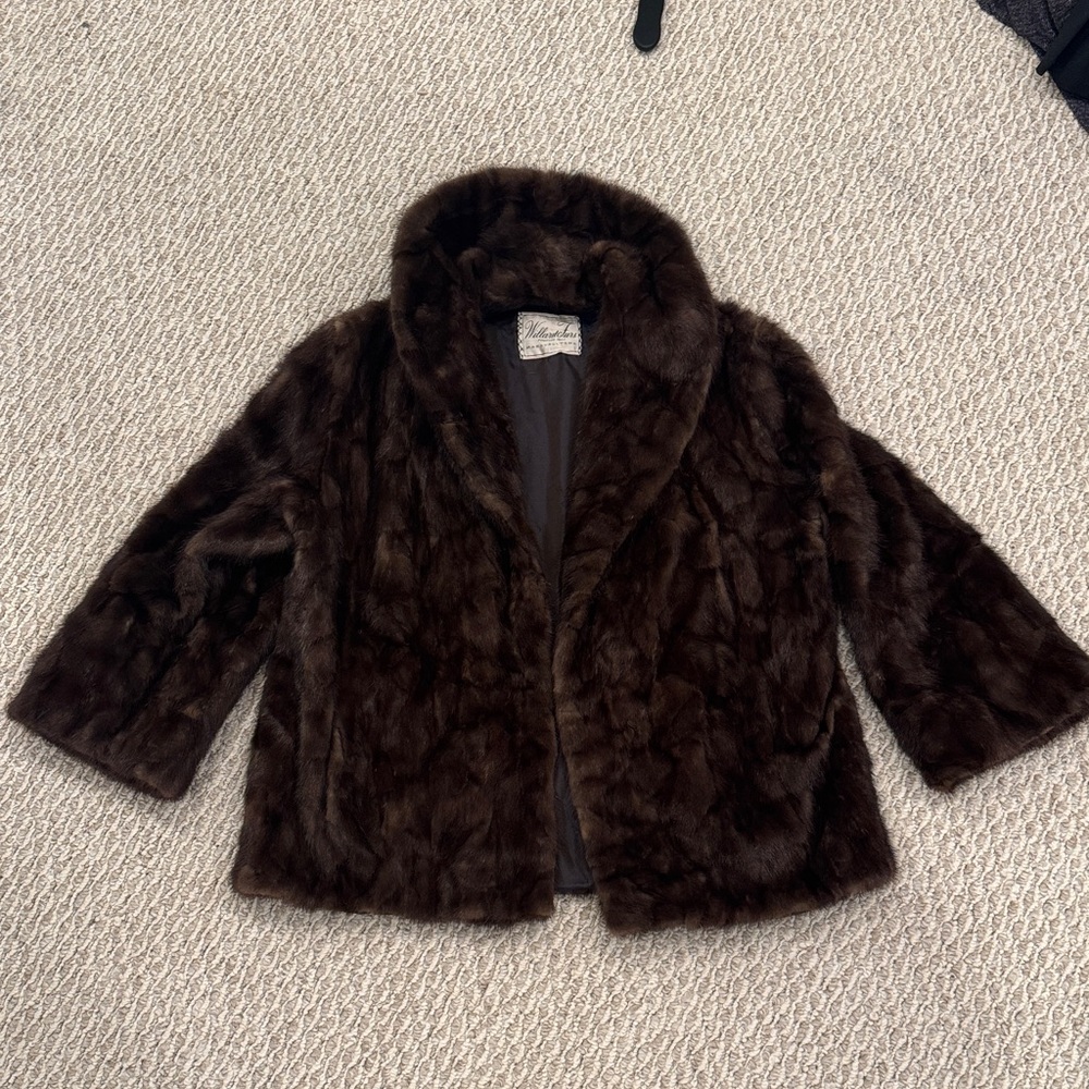 Vintage real fur brown coat